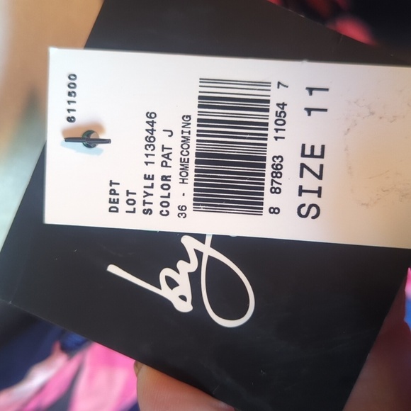 Navy/ Pink Halter Fit and Flare Mini Dress Prom/ Party Floral Satin NWT Sz 11 - Picture 5 of 8